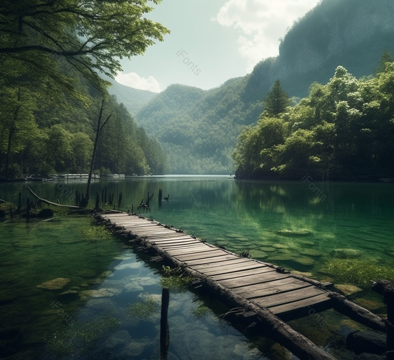 绿色自然风景河流木桥实拍背景,高清,摄影图,摄影图片,图片大全,摄影图免费下载